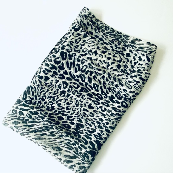 From Amsterdam Designer Claudia Strater Silk Scarf - Black, White & Pale Blue - Picture 10 of 14